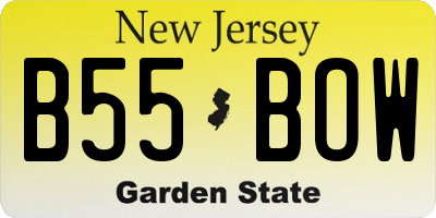 NJ license plate B55BOW