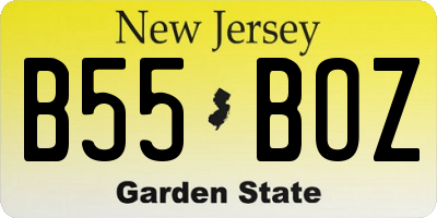 NJ license plate B55BOZ