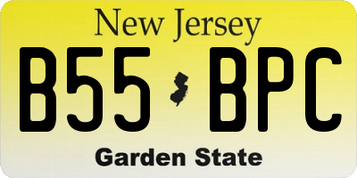 NJ license plate B55BPC