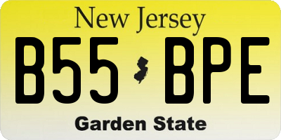 NJ license plate B55BPE