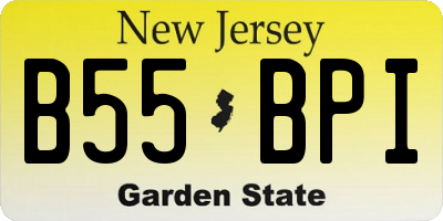 NJ license plate B55BPI