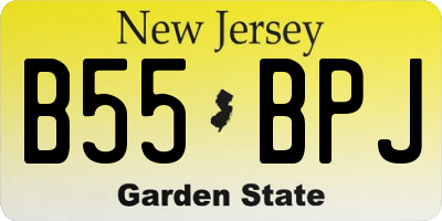 NJ license plate B55BPJ
