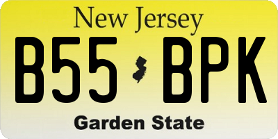 NJ license plate B55BPK