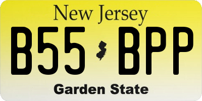 NJ license plate B55BPP