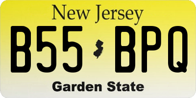 NJ license plate B55BPQ