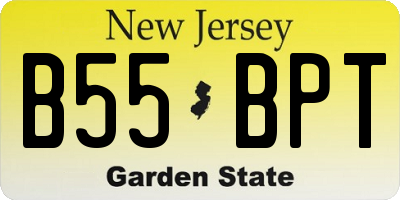 NJ license plate B55BPT