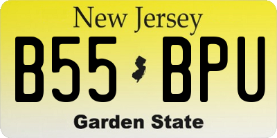 NJ license plate B55BPU