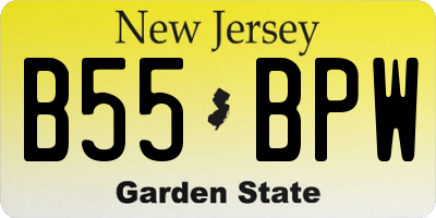 NJ license plate B55BPW