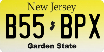 NJ license plate B55BPX