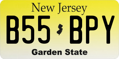 NJ license plate B55BPY