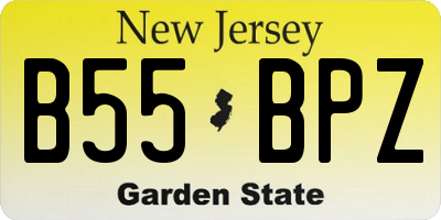 NJ license plate B55BPZ