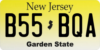 NJ license plate B55BQA