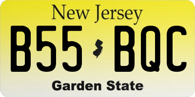 NJ license plate B55BQC