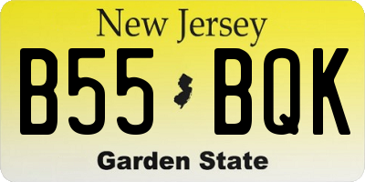 NJ license plate B55BQK