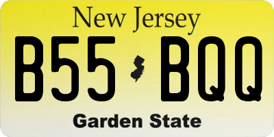 NJ license plate B55BQQ