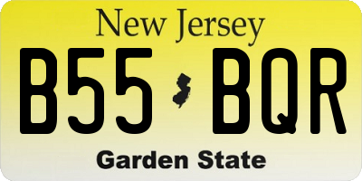 NJ license plate B55BQR