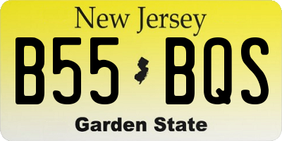 NJ license plate B55BQS