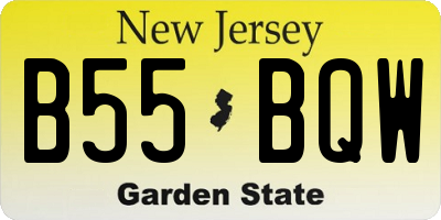 NJ license plate B55BQW