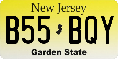 NJ license plate B55BQY