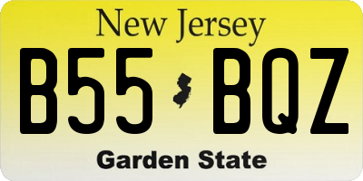NJ license plate B55BQZ