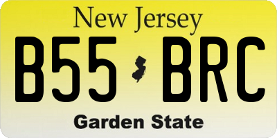 NJ license plate B55BRC