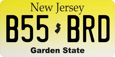 NJ license plate B55BRD