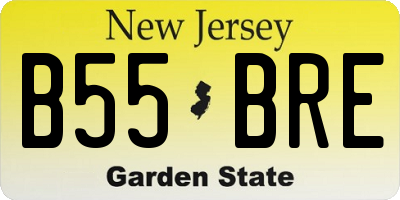 NJ license plate B55BRE