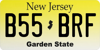 NJ license plate B55BRF