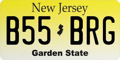NJ license plate B55BRG