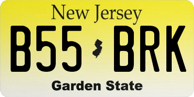 NJ license plate B55BRK