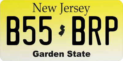 NJ license plate B55BRP