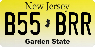 NJ license plate B55BRR