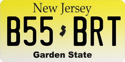 NJ license plate B55BRT