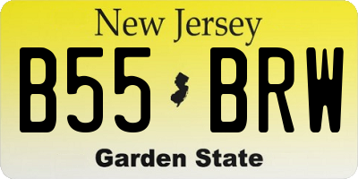 NJ license plate B55BRW