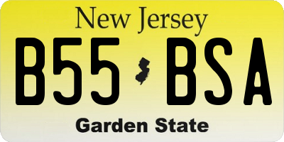 NJ license plate B55BSA