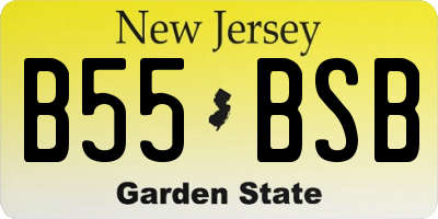 NJ license plate B55BSB