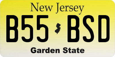 NJ license plate B55BSD