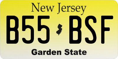 NJ license plate B55BSF