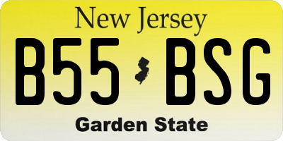 NJ license plate B55BSG