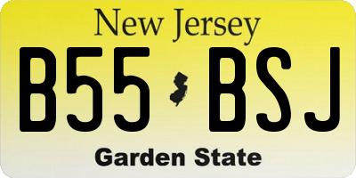 NJ license plate B55BSJ