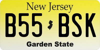 NJ license plate B55BSK