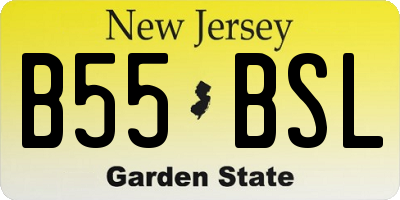 NJ license plate B55BSL