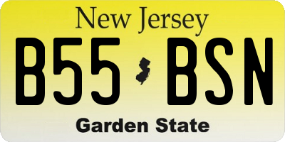 NJ license plate B55BSN