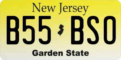 NJ license plate B55BSO