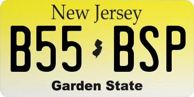 NJ license plate B55BSP