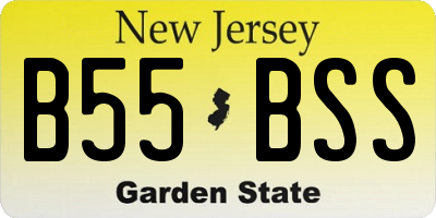 NJ license plate B55BSS