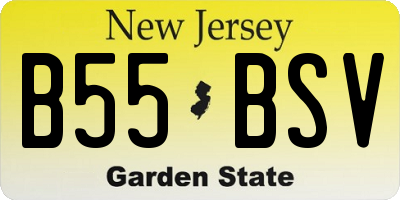NJ license plate B55BSV
