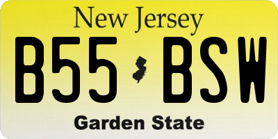 NJ license plate B55BSW
