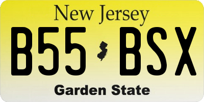 NJ license plate B55BSX