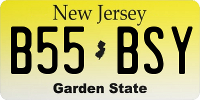 NJ license plate B55BSY